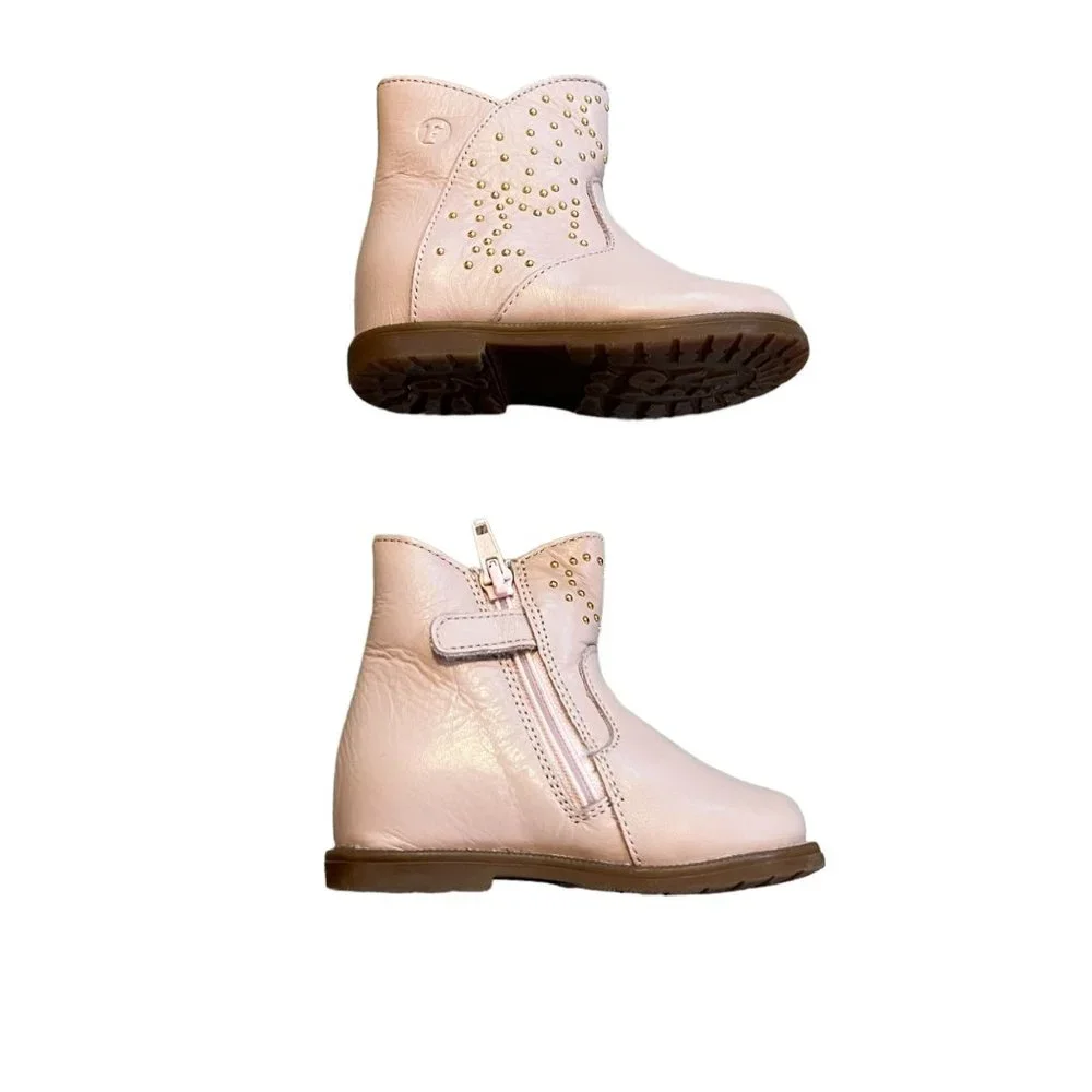 Naturino Falcotto Pastel Pink Studded Zip-Up Boots 20